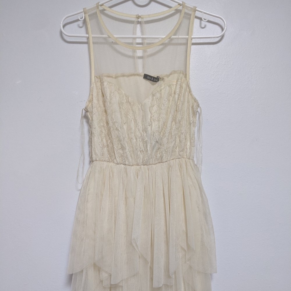 Lacy Ruffly Vanilla Dress